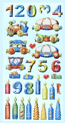 Softy Stickers bunt, Birthday Eisenbahn